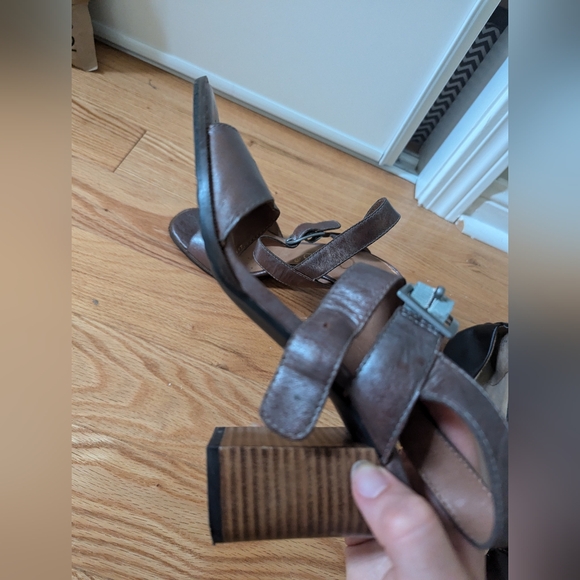 Nicole Brown Leather Heeled Sandals - Picture 7 of 7